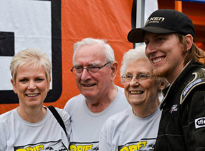 Pat Cyr with mom and grandparents