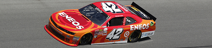 Daytona Beach, FL - Feb 20, 2015: The NASCAR Xfinity Series teams take to the track to practice for the Alert Today Florida 300 at Daytona International Speedway in Daytona Beach, FL.