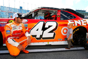 Larson Takes Close 2nd in Chicagoland Battle