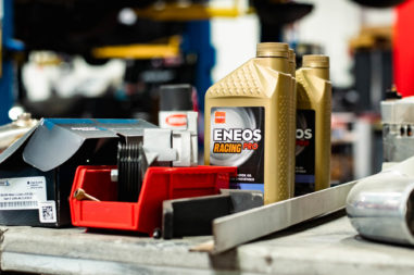 ENEOS oils on work bench