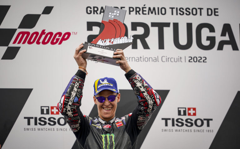 Fabio Quartararo Holding Trophy