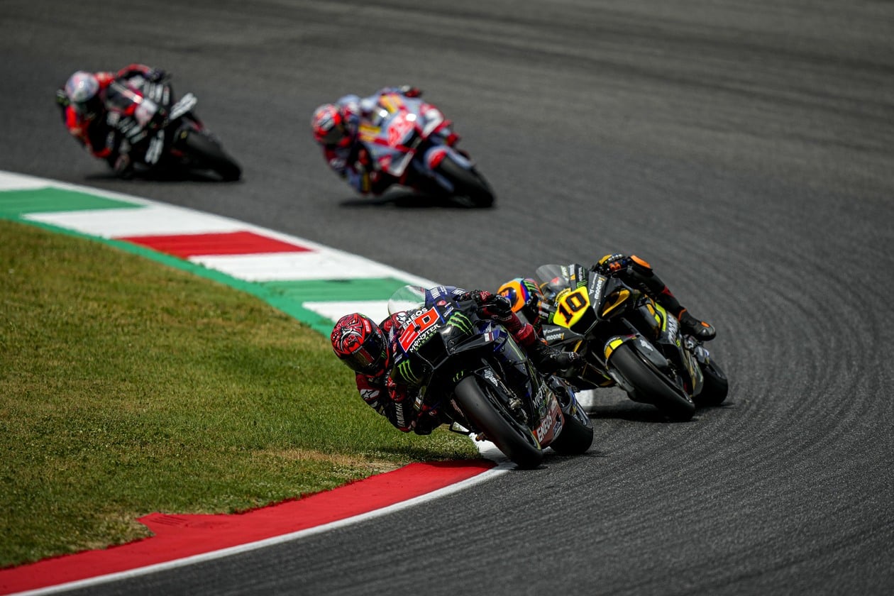 Four racers turning on track