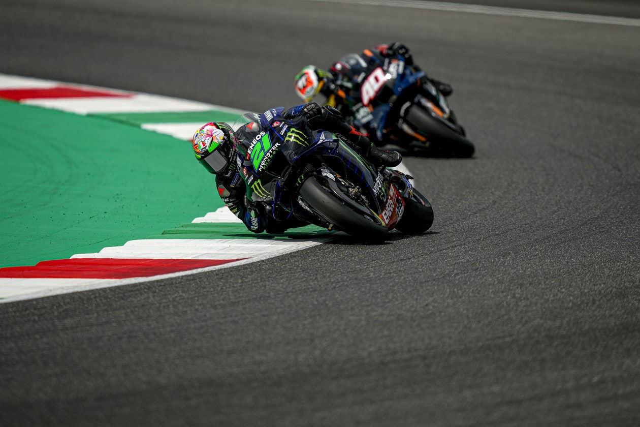 Two racers turning on track