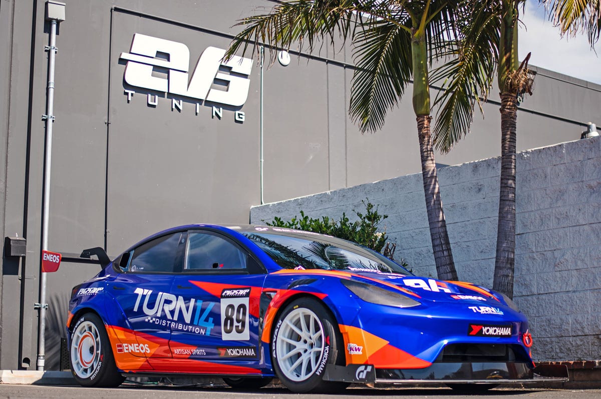 Pikes Peak racing car three quarters front view