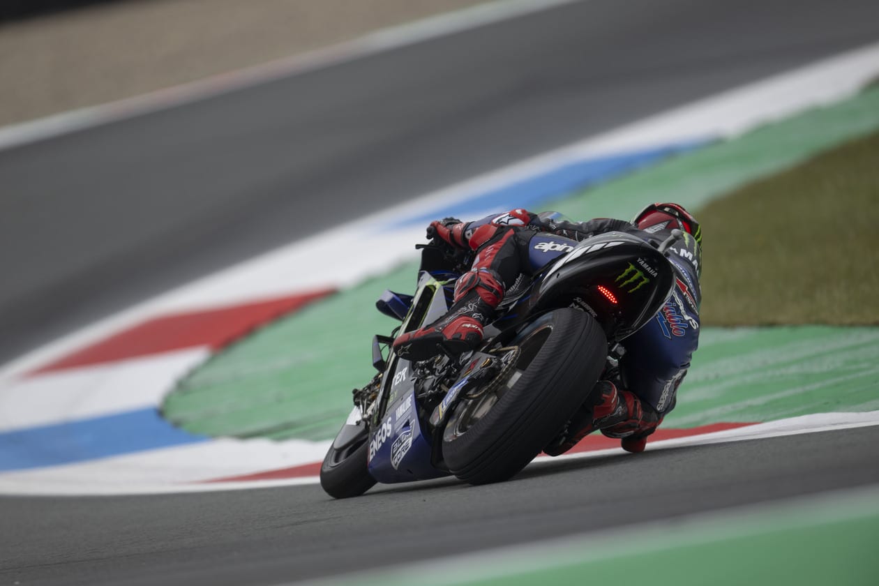 MotoGP Racer turning on track MotoGP Racer turning on track