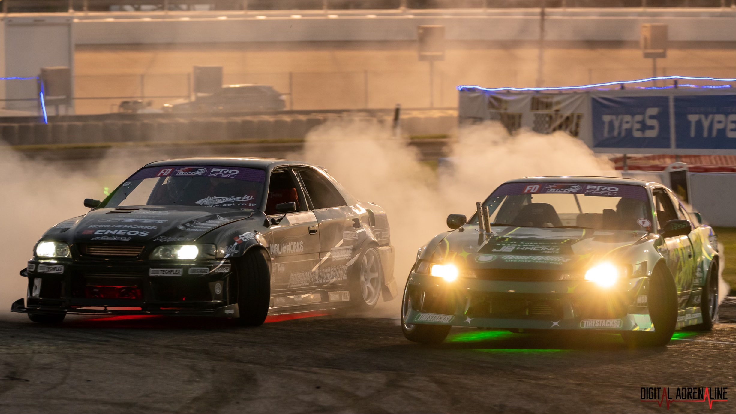 Two cars racing