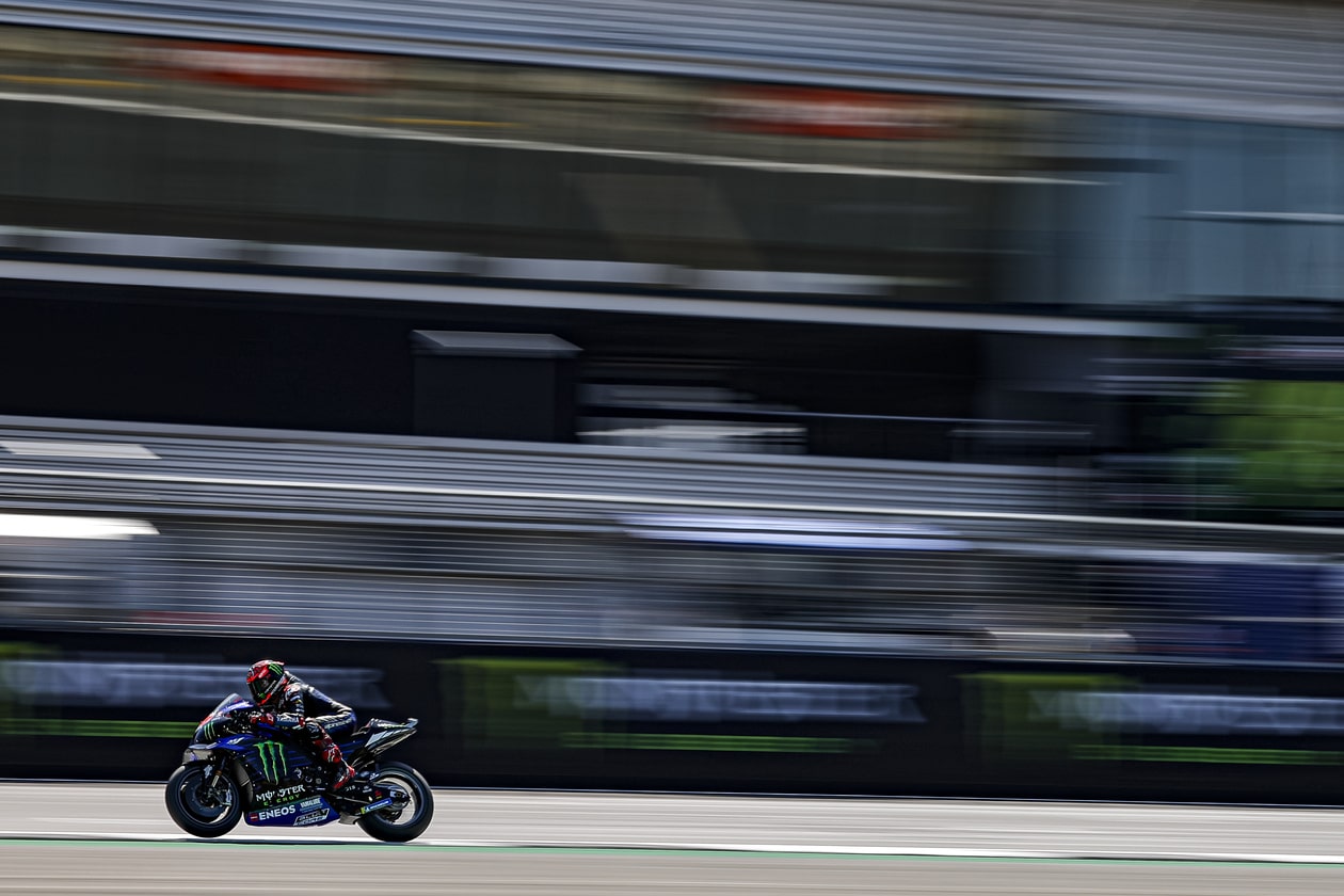 MotoGP racer riding on track