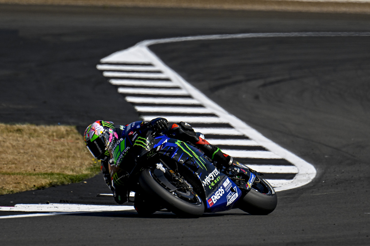MotoGP racer turning on track