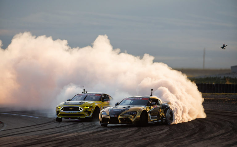 Formula Drift Utah Racing turnng on track