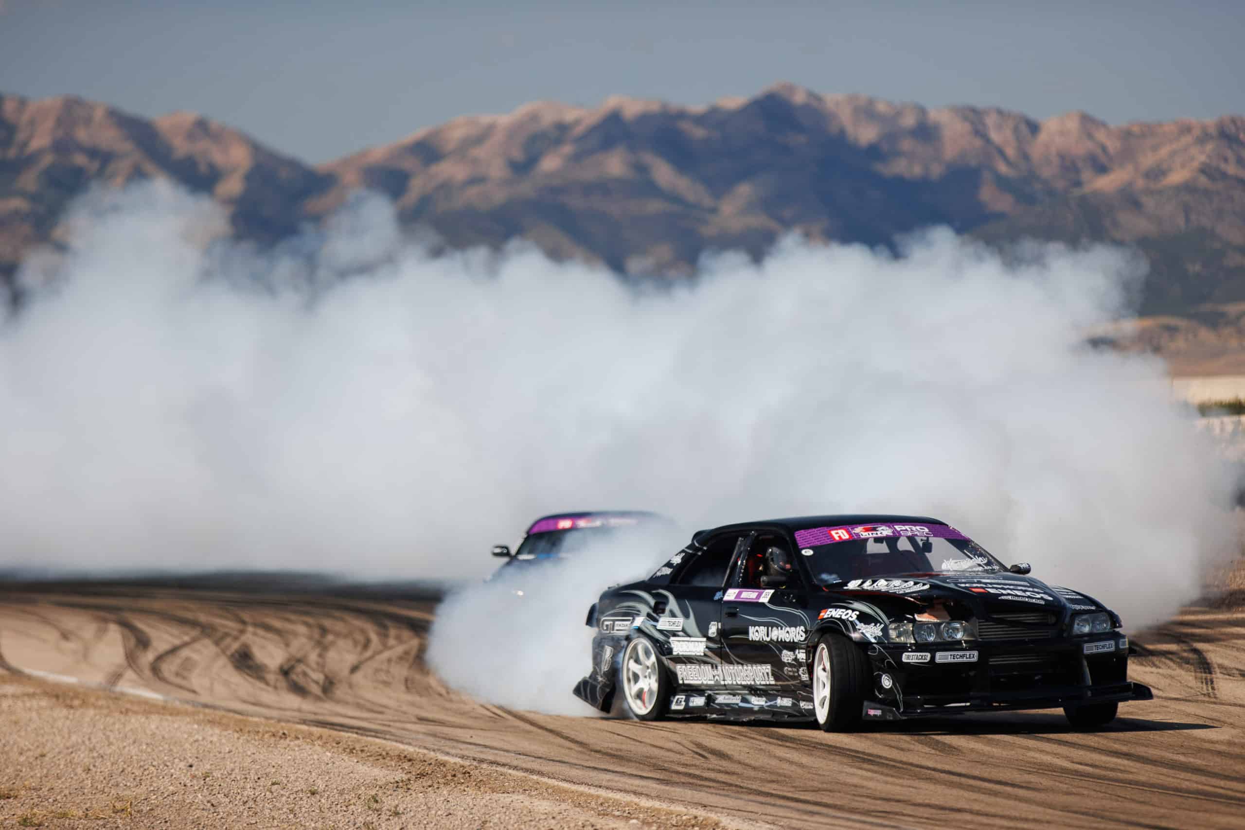 Formula Drift racers on track