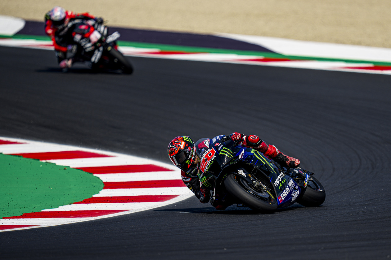 MotoGP Misano Turning on Racing Track with Others