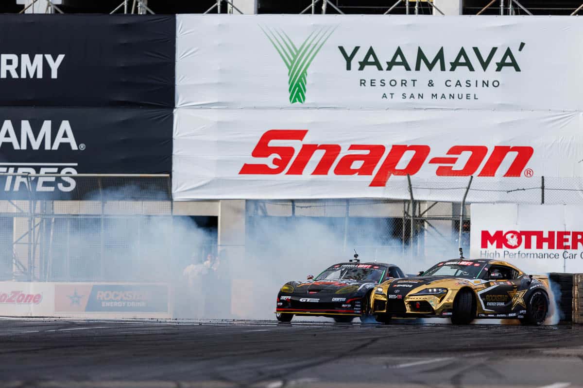 Two Formula Drift Cars drifitng