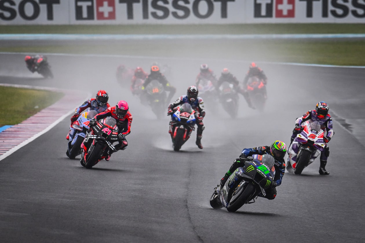 Multiple MotoGP racers on track