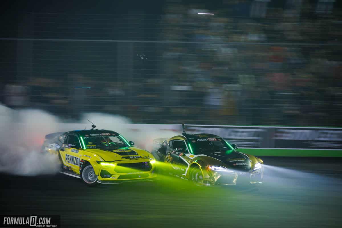 Two Formula DRIFT race cars