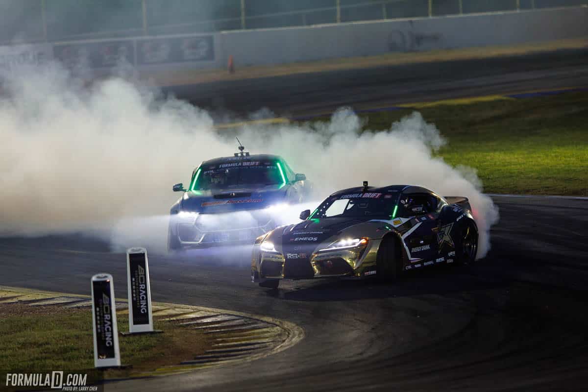 ENEOS Formula DRIFT car turning on track