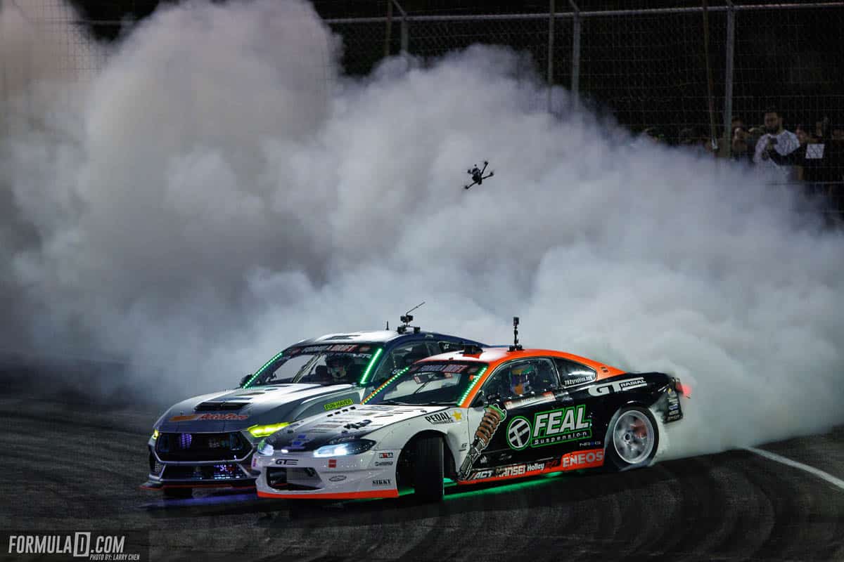 2023 Formula DRIFT PRO race cars turning on track