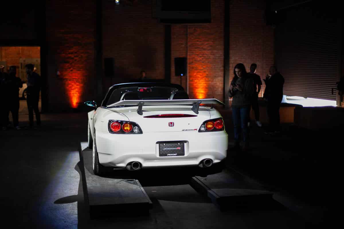 Rear view of white honda