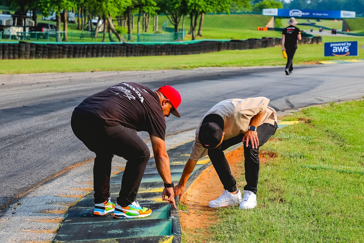 Dai Yoshihara inspecting the VIR track in preparation for the main competition