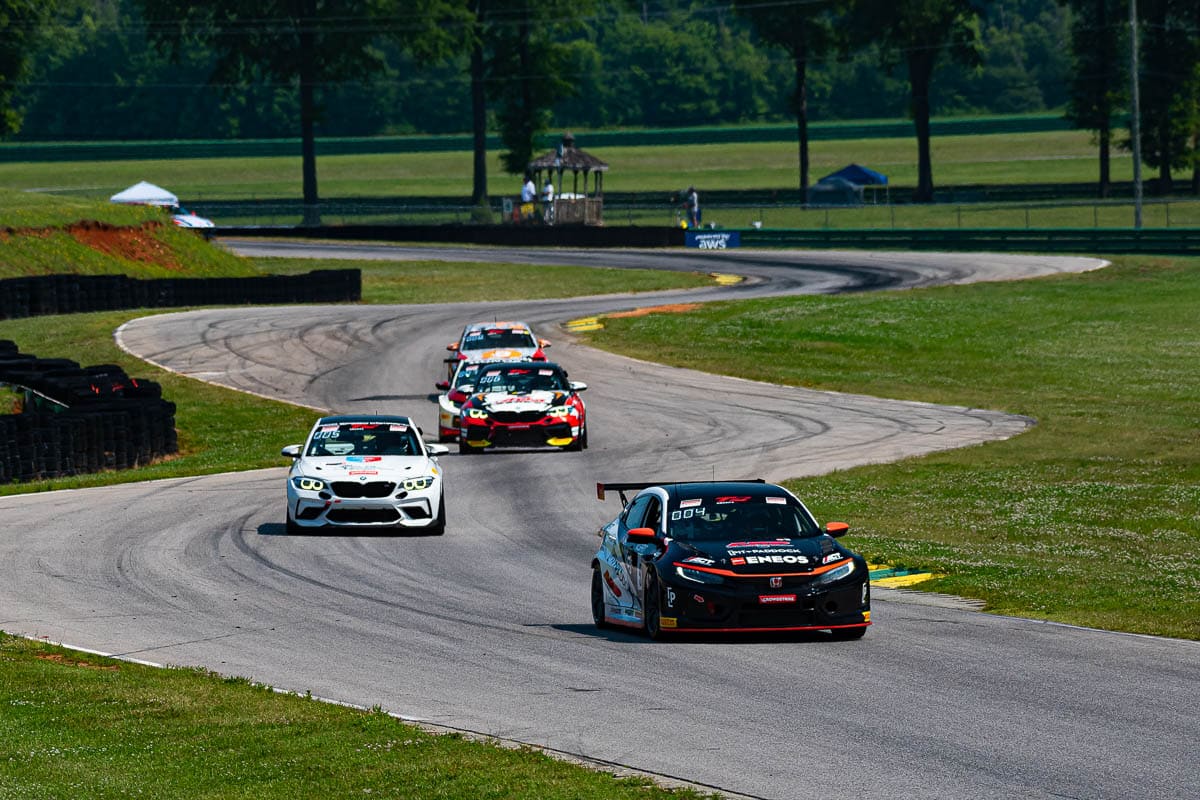 Dai Yoshihara racing against the pack at TC America VIR