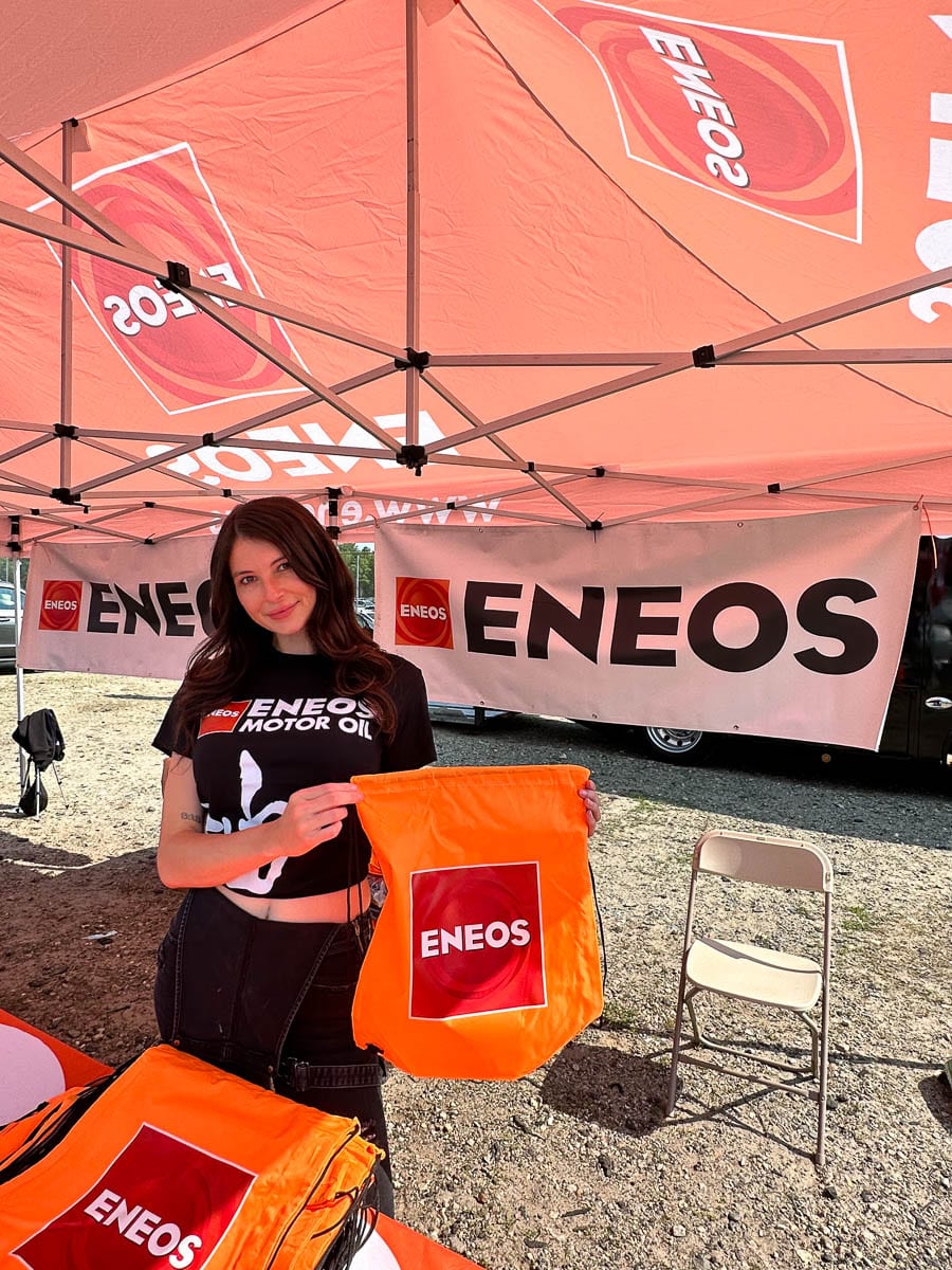 ENEOS booth model at 2023 Wicked Big Meet