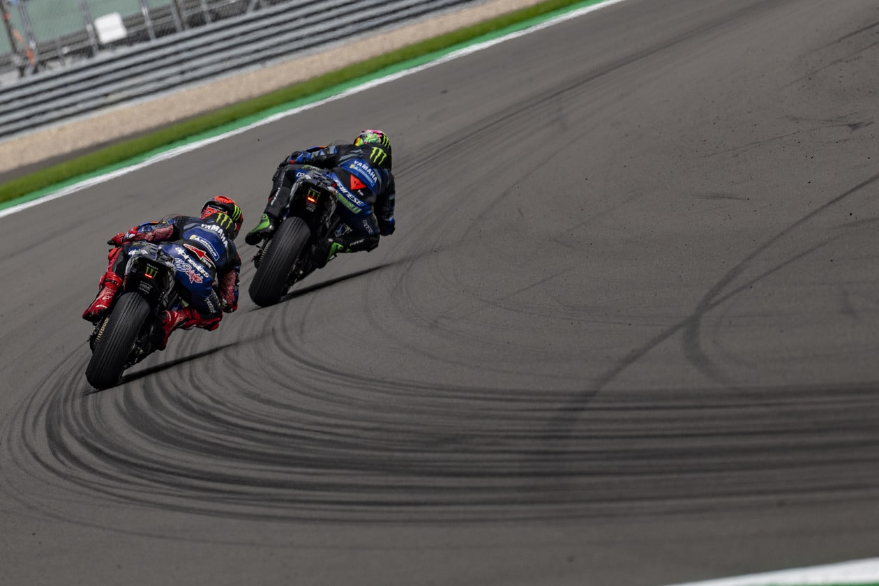 Fabio Quartararo and Franco Morbidelli at 2023 British MotoGP Fabio Quartararo and Franco Morbidelli at 2023 British MotoGP