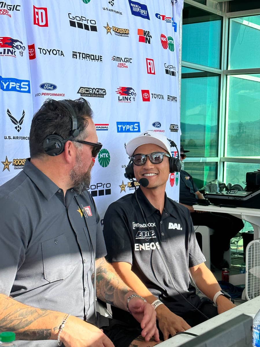 Dai Yoshihara chats with Jarod DeAnda live during Formula DRIFT Utah 2023 livestream