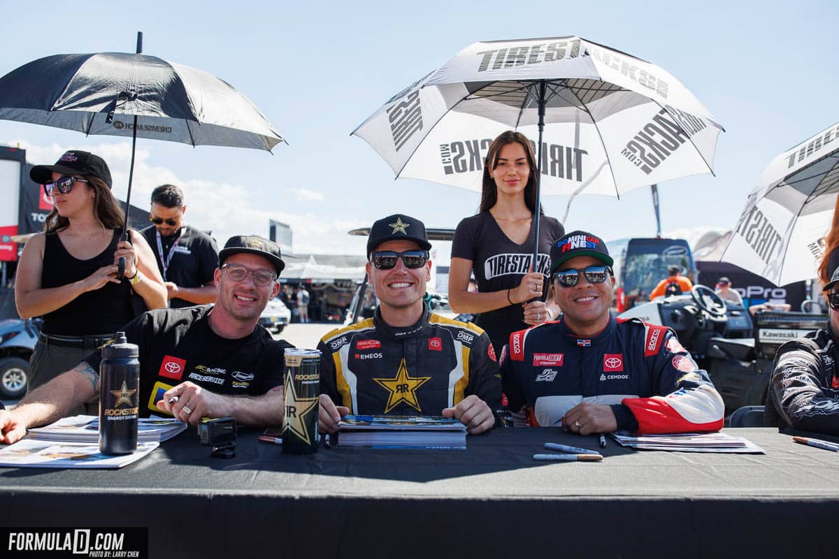 Fredric Aasbo with Toyota Racing teammates, Ryan Tuerck and Jhonnattan Castro