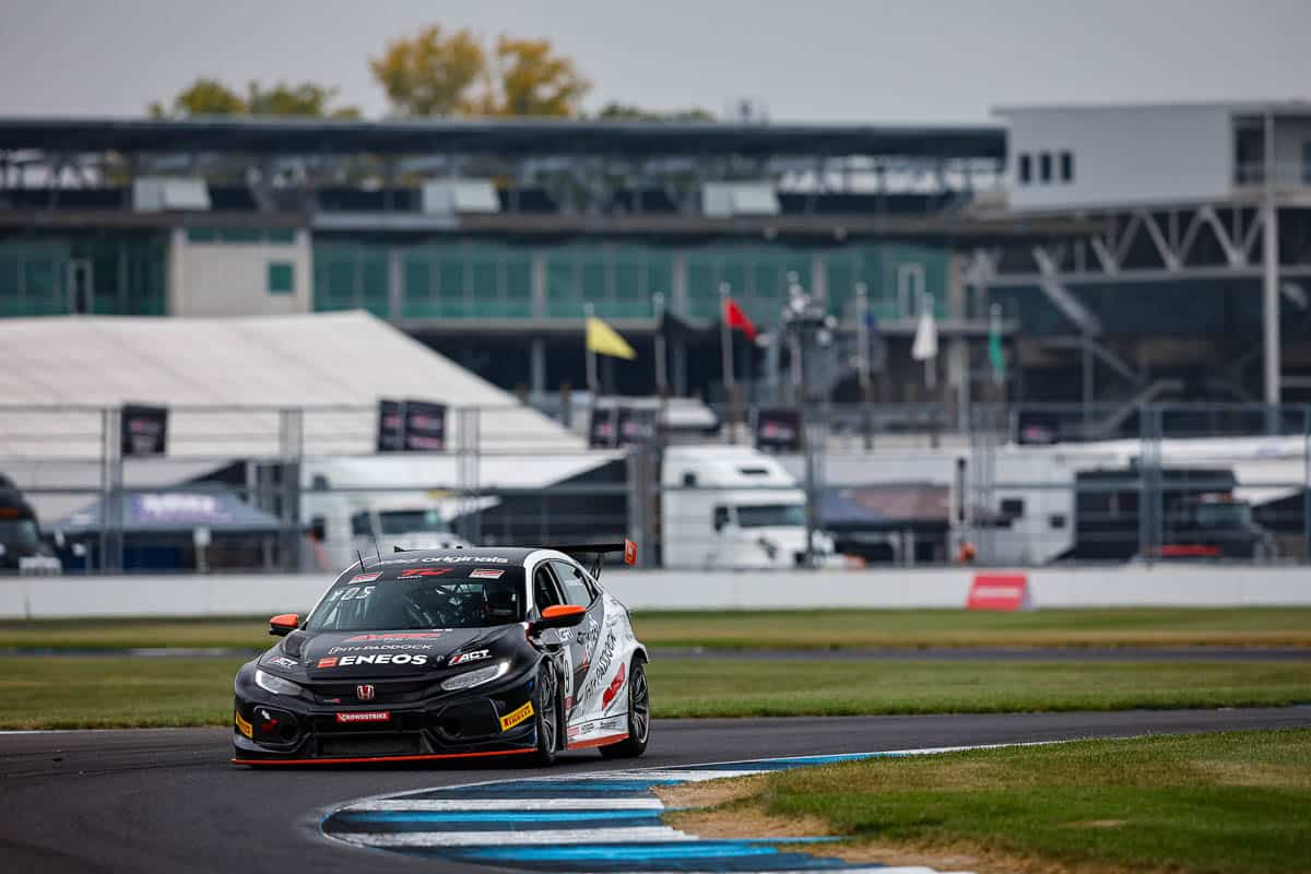 Dai Yoshihara piloting the Pit+Paddock Civic Type R TCX to victory at TC America TCX Indianapolis