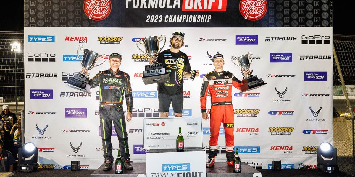 Odi Bakchis finishes the 2023 Formula DRIFT PRO Championship in second place.