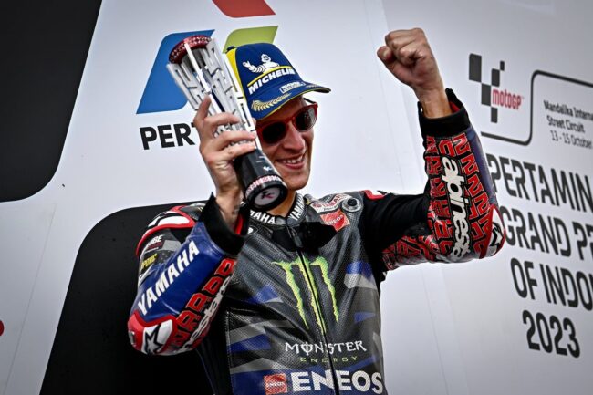 Fabio Quartararo secures third place podium at the 2023 Indonesian MotoGP