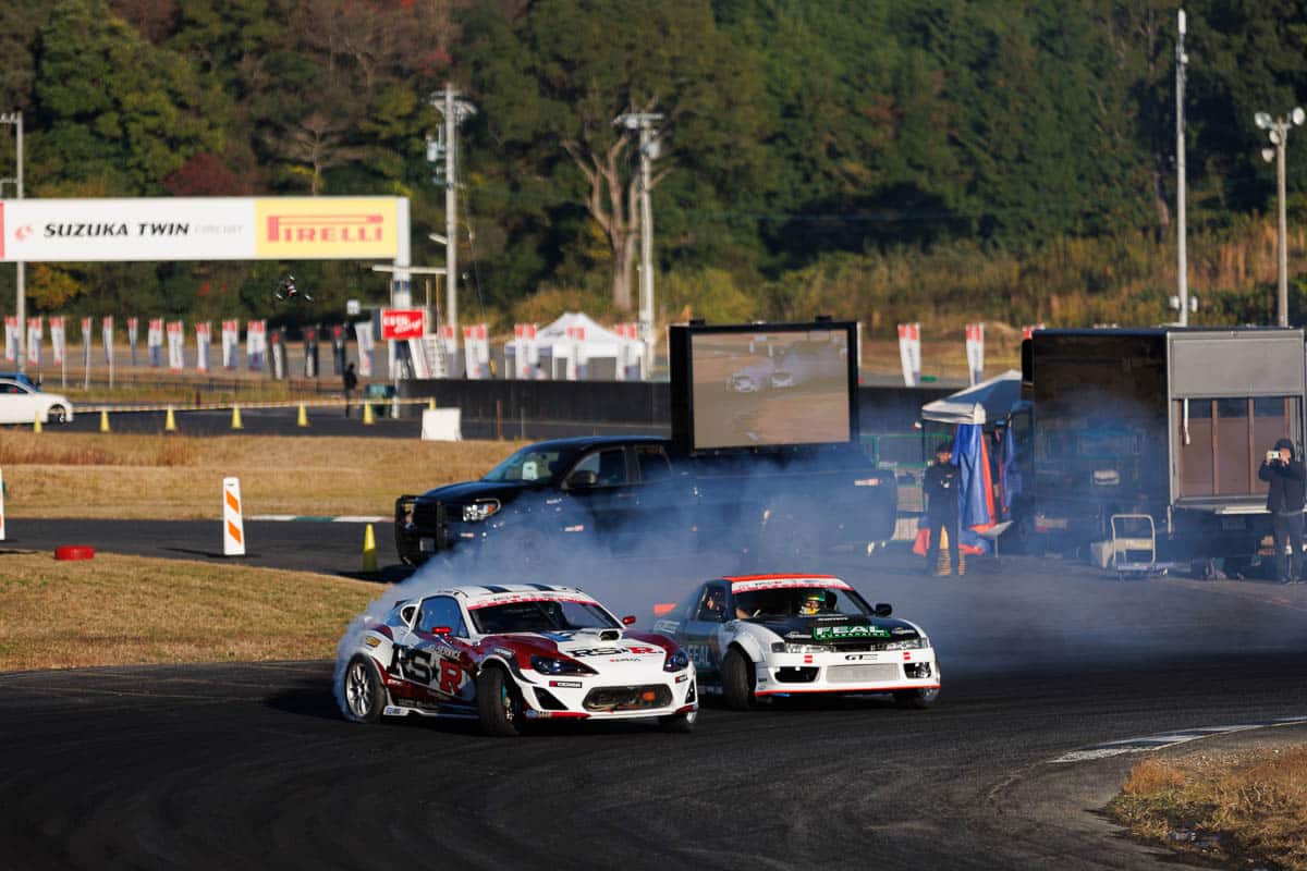 Aasbo versus Bakchis in the Great 8 finals, RSR Drift Festival 2023. Aasbo versus Bakchis in the Great 8 finals, RSR Drift Festival 2023.