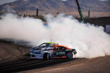 Master and the apprentice: Odi Bakchis battling Simen Olsen, Utah, 2023 Formula DRIFT