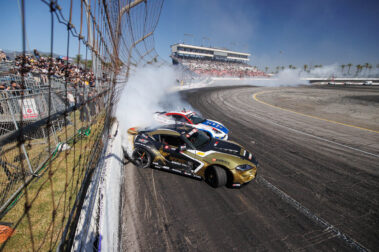 Papadakis Racing teammate battle, Fredric Aasbo versus Jhonattan Castro, Formula DRIFT Irwindale 2023