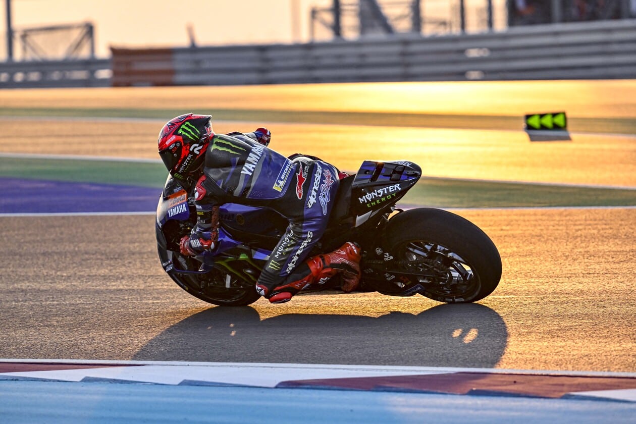 Quartararo during Free Practice, Qatar MotoGP 2023.
