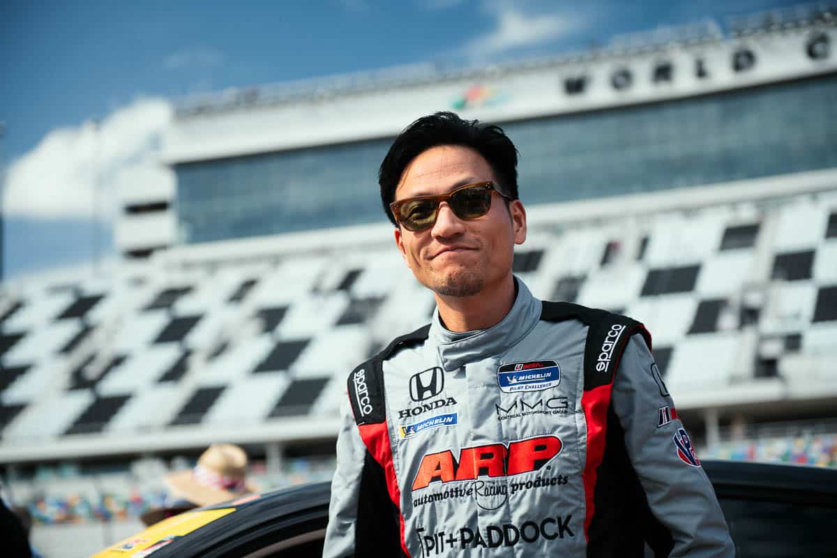 Dai Yoshihara is all smiles, 2024 IMSA Daytona International Speedway.-19 Dai Yoshihara is all smiles, 2024 IMSA Daytona International Speedway.