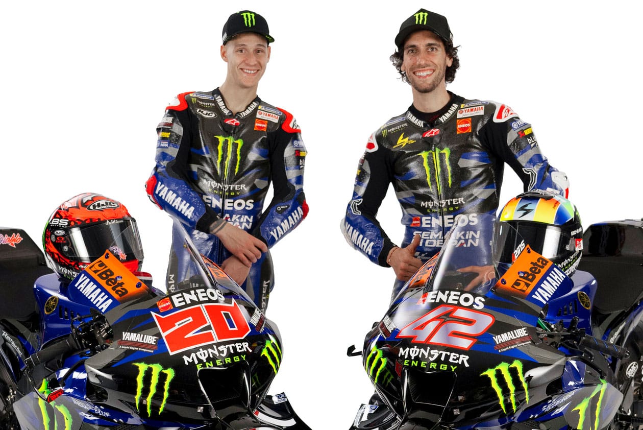 2024 Monster Energy Yamaha MotoGP team riders: Fabio Quartararo and Álex Rins 2024 Monster Energy Yamaha MotoGP team riders: Fabio Quartararo and Álex Rins
