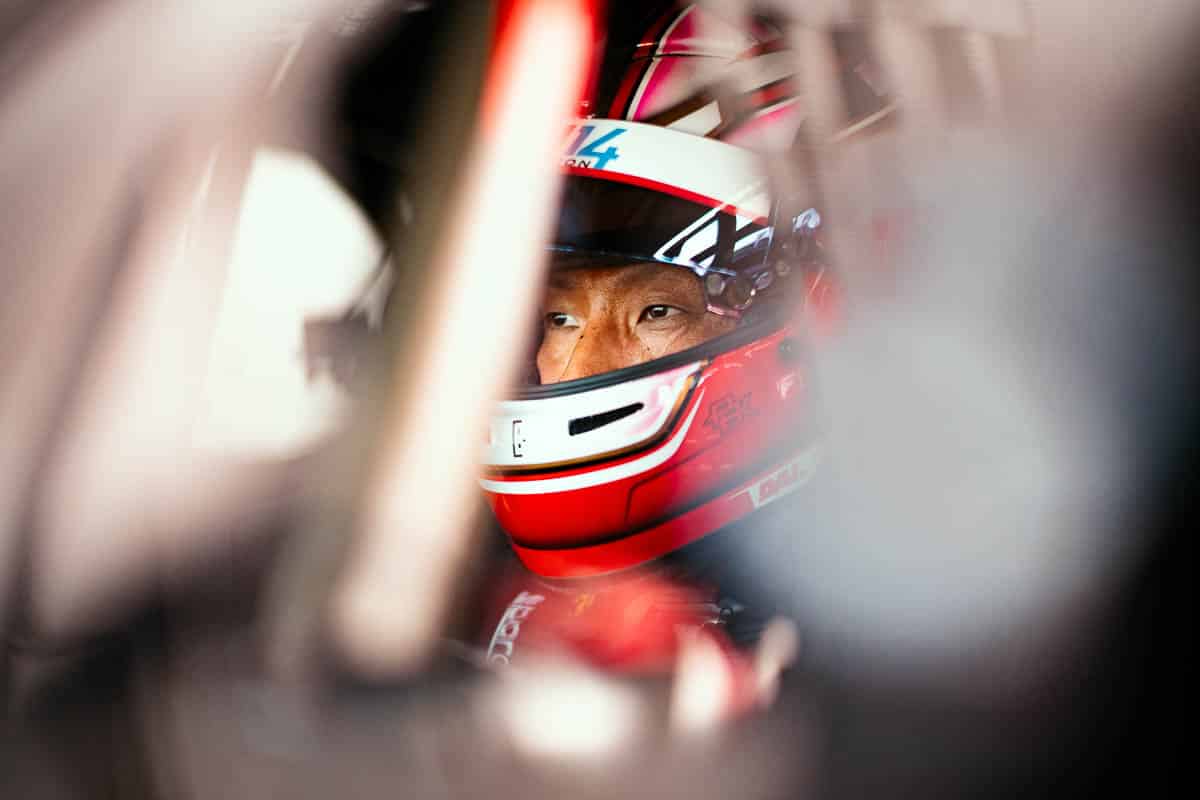 A focused Dai Yoshihara prepares for qualifying, 2024 IMSA Sebring, Michelin Pilot Challenge.