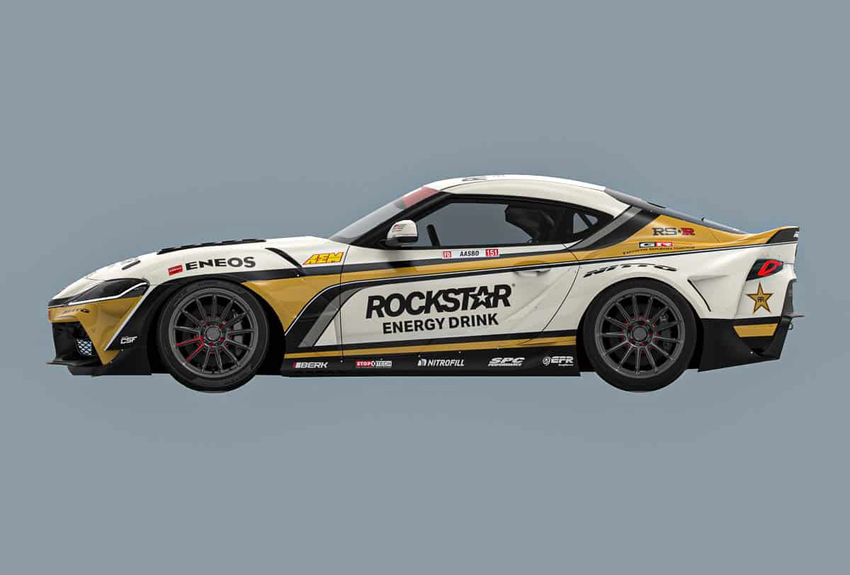 Rockstar Energy Toyota GR Supra with 2024 FD livery.