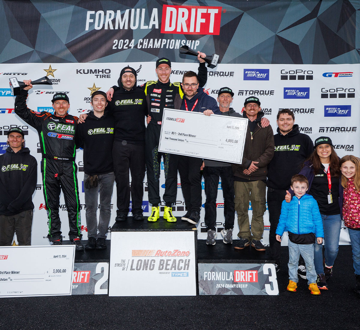 Feal Race Team finishes P2 and P3 at the 2024 Formula DRIFT PRO Championship opening round at the Streets of Long Beach
