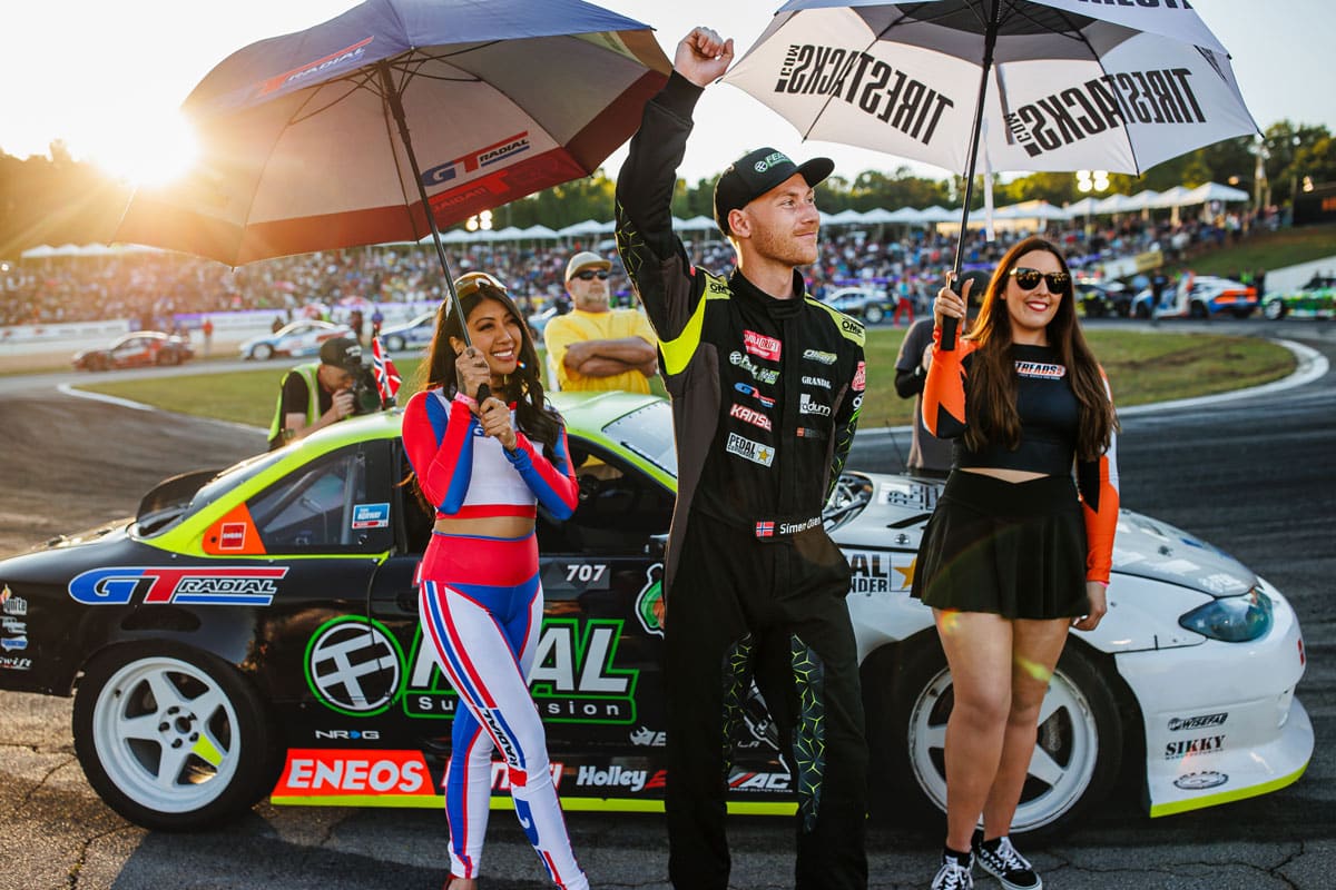 Simen Olsen at the Opening Ceremony, 2024 Formula DRIFT Road Atlanta