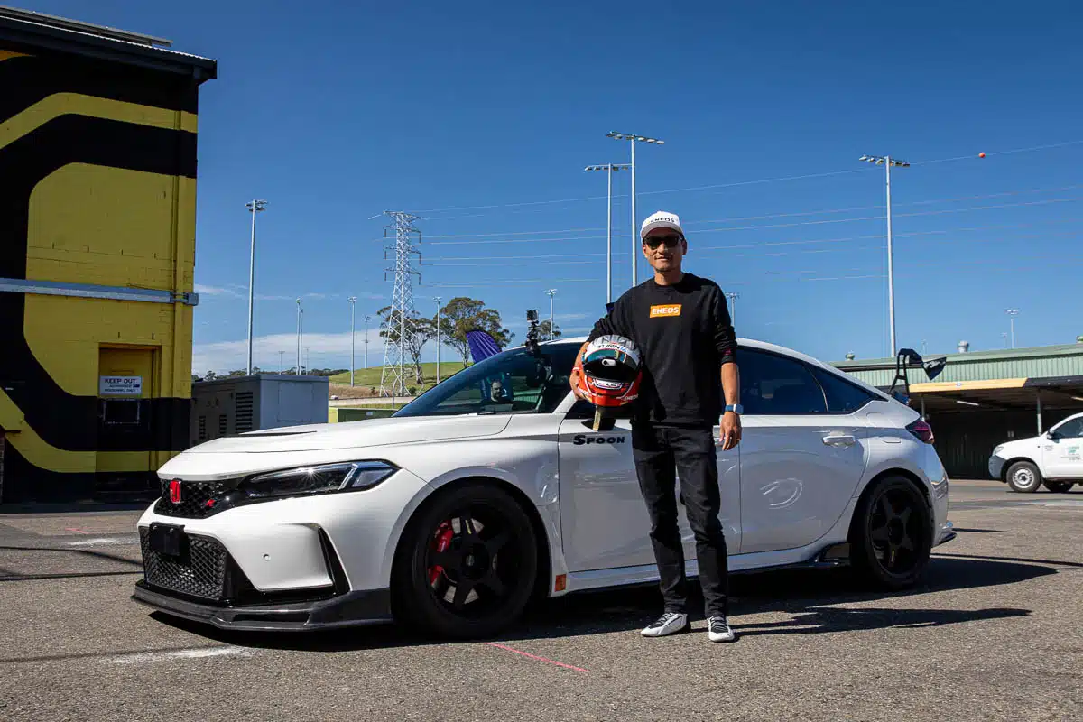 Preparing for a few hot laps in the JDMYard FL5 Civic Type R, 2024 World Time Attack Challenge Preparing for a few hot laps in the JDMYard FL5 Civic Type R, 2024 World Time Attack Challenge