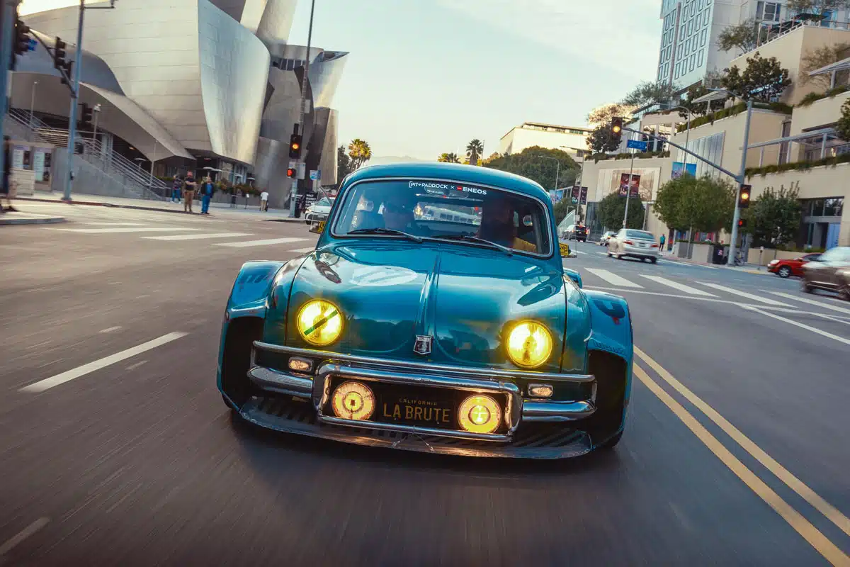 Justin Cashmore’s 1960 Renault Dauphine, cruising through Downtown Los Angeles, 2024 SEMA Show Justin Cashmore’s 1960 Renault Dauphine, cruising through Downtown Los Angeles, 2024 SEMA Show
