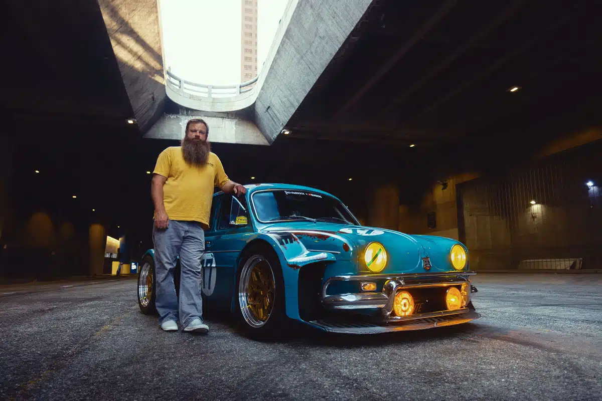 Justin Cashmore with his 1960 Renault Dauphine, 2024 SEMA Show Justin Cashmore with his 1960 Renault Dauphine, 2024 SEMA Show