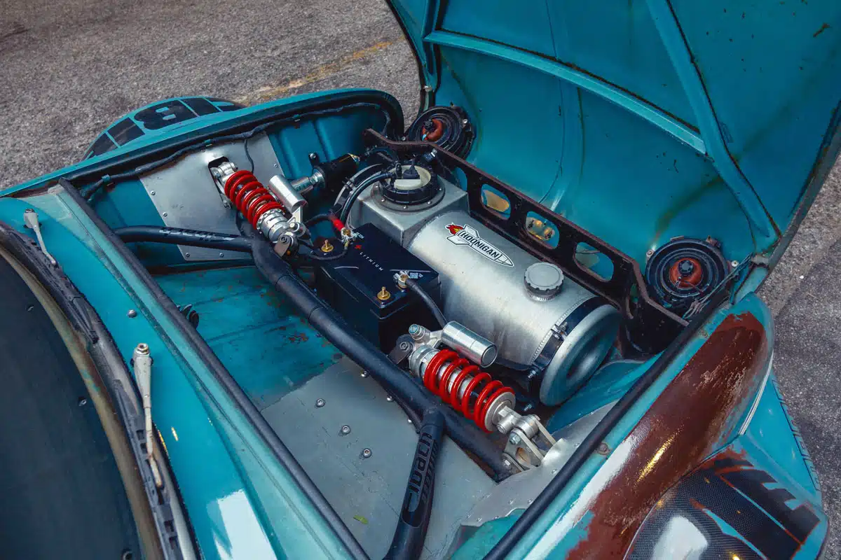 Justin Cashmore’s 1960 Renault Dauphine, custom pushrod/bellcrank suspension, 2024 SEMA Show Justin Cashmore’s 1960 Renault Dauphine, custom pushrod/bellcrank suspension, 2024 SEMA Show