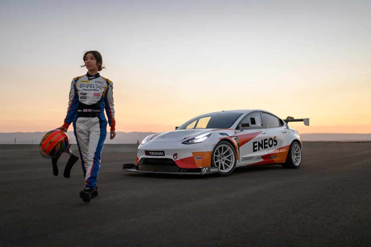 Hana Burton with the Evasive Tesla Model 3, Super Lap Battle Finals 2024 Hana Burton with the Evasive Tesla Model 3, Super Lap Battle Finals 2024