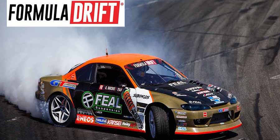 Team ENEOS driver Arimas "Odi" Bakchis #723 during Formula DRIFT Long Beach 2025
