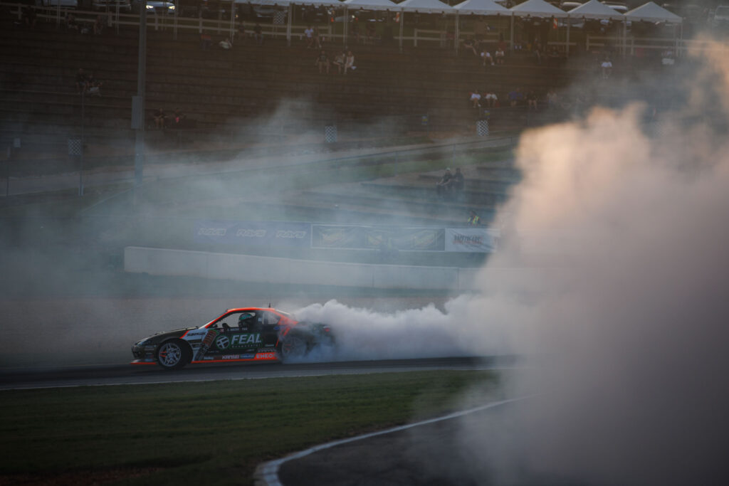 Smoke machine, Feal Suspension / GT Radial Nissan S14.9, 2025 Formula DRIFT Road Atlanta